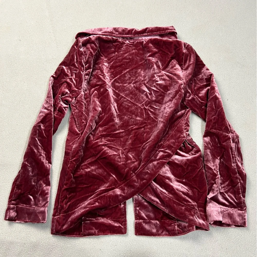 By Anthropologie Blazer Womens XXS Raspberry Velvet Tulip-Back Open Front NWT - Picture 7 of 9